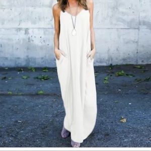 NWT Zenana Boutique Maxi Dress White/Ivory L XL